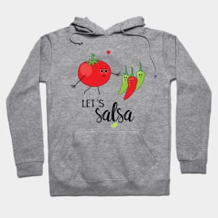 Let's Salsa Cute Cartoon Tomato and Chillies Hoodie